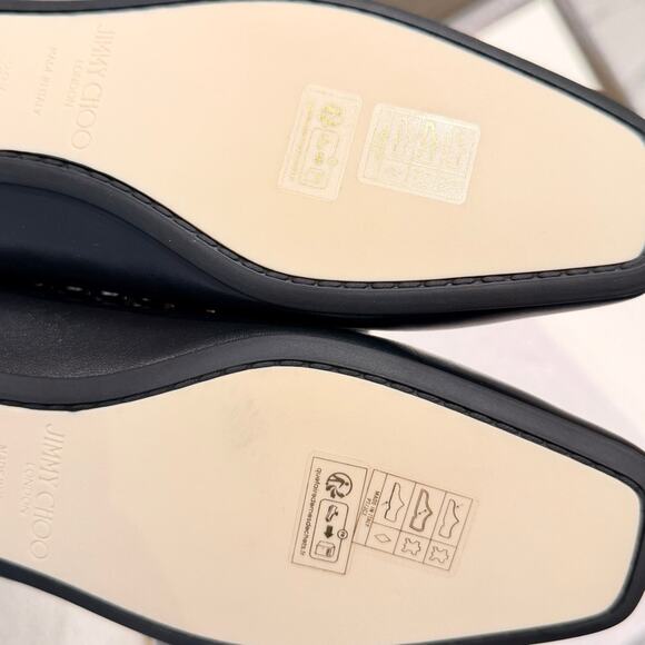 Jimmy Choo Black Studded Flats 38.5 - Picture 3 of 5